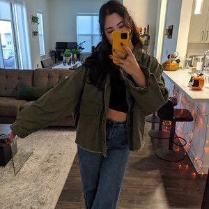 NWT oversized Zara green jacket